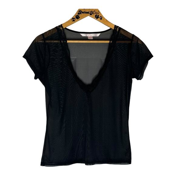 Vintage Victoria’s Secret Y2K Deep V Sheer Mesh Top - Size M/L - Picture 2 of 6